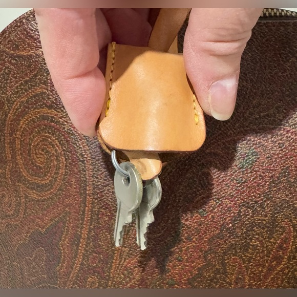 Authentic Vintage Etro Coated Canvas Satchel Handbag Burgundy Paisley VGUC - Picture 9 of 16